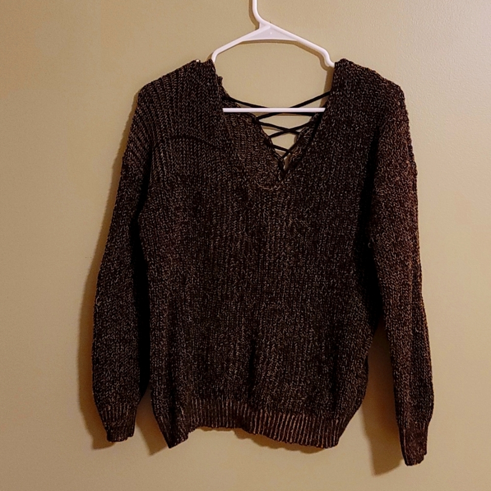 Brown v neck forever 21 sweater